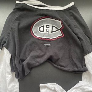 Montreal Canadians cropped long sleeve shirt